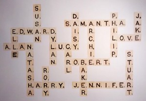 Extended Family hand-painted Scrabble