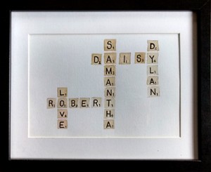 Small Family hand-painted Scrabble