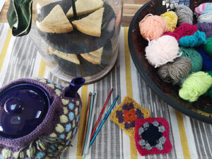 Crochet craft workshop including shortbread